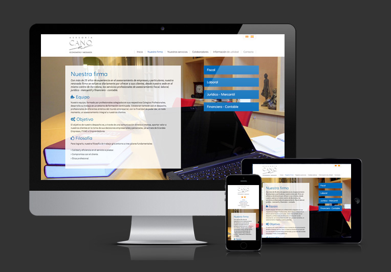 Web responsiva de la Asesoría Cano