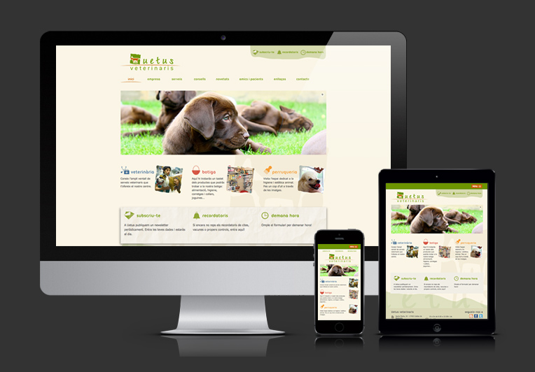 Web responsiva de UETUS Veterinaris